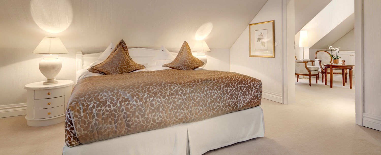 Vila Vita Rosenpark Marburg Eksteriør billede A bed with a bed skirt